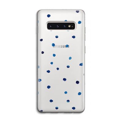 Blauwe stippen: Samsung Galaxy S10 4G Transparant Hoesje