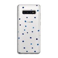 Blauwe stippen: Samsung Galaxy S10 4G Transparant Hoesje