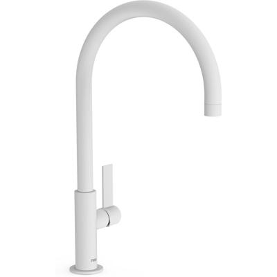 Wastafelkraan Tres Project | Opbouw | Draaibare uitloop | Mengkraan | Hoog model | 1-hendel | Rond | Wit mat