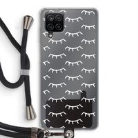 Wimpers: Samsung Galaxy A12 Transparant Hoesje met koord