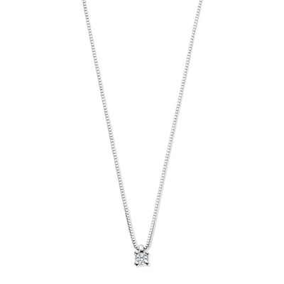 Ketting witgoud-diamant 0,05 ct Hsi 3 x 4,5 mm 42-45 cm