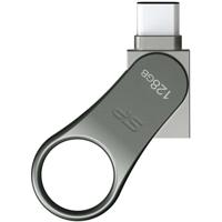 Silicon Power C80 Dual USB Pendrive Mobile 128GB USB-C Grey