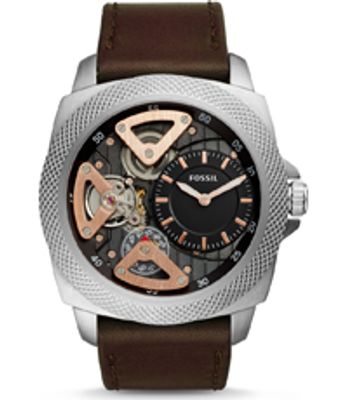 Horlogeband Fossil BQ2206 Leder Bruin 24mm