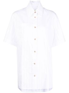 0711 chemise rayée à manches courtes - Blanc