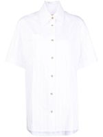 0711 chemise rayée à manches courtes - Blanc