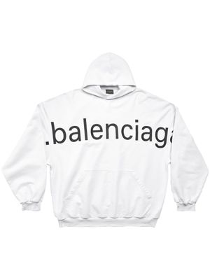 Balenciaga hoodie en coton à logo imprimé - Blanc