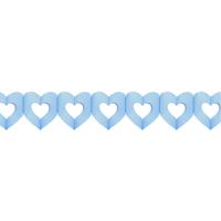 Hartjes slinger - blauw - 300 cm - papier - brandvertragend - geboorte jongen versiering