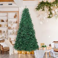 270 cm Kerstboom Onverlichte Kunstmatige Scharnierende Volledige Boom Premium PVC Douglas Boom met 3594 Toppen Thuis/Markt