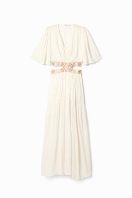 Lange jurk met cut-outs - WHITE - L
