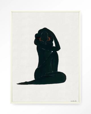 Urban Cotton Wandkleed 'Stillness' 145 x 190cm in Floating Frame - off white