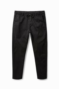 Joggingbroek uit keper - BLACK - 38