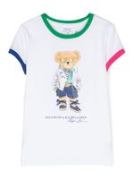 POLO RALPH LAUREN KIDS t-shirt en coton à motif Teddy Bear - Blanc - thumbnail