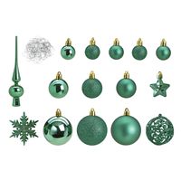 Pakket met 110x stuks kunststof kerstballen/ornamenten met piek emerald groen   -