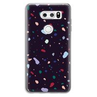 Dark Rounded Terrazzo: LG V30 Transparant Hoesje