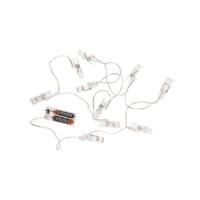 2x lichtslinger met led verlichte knijpertjes- warm wit - 160 cm - kerstkaarten ophangen