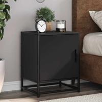 Nachtkastjes 2 st 40x31x50 cm bewerkt hout en metaal zwart