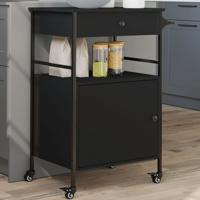 Keukentrolley 56x43x89,5 cm bewerkt hout zwart