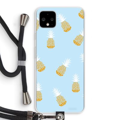 Ananasjes: Pixel 4 XL Transparant Hoesje met koord