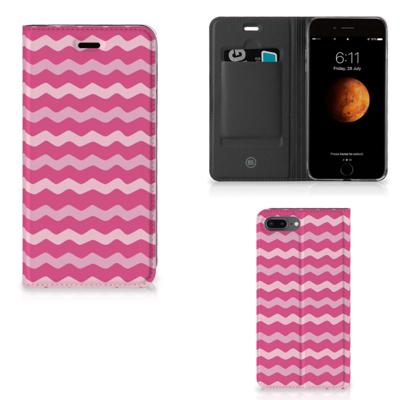 Apple iPhone 7 Plus | 8 Plus | Hoesje met Magneet | Waves Pink