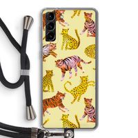 Cute Tigers and Leopards: Samsung Galaxy S21 Plus Transparant Hoesje met koord