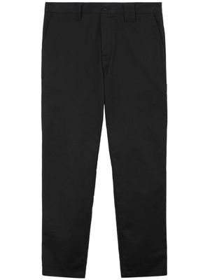 Burberry pantalon en coton à coupe droite - Noir