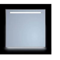 Spiegel Sanicare Q-Mirrors 80x70 cm Vierkant Met Aan De Bovenkant & Onderzijde LED Cold White, Omlijsting Aluminium incl. ophangmateriaal Met Afstandsbediening - thumbnail