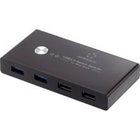 Renkforce RF-SHB-200 4 poorten USB 3.2 Gen 1-schakelaar + hub (USB 3.0) Zwart