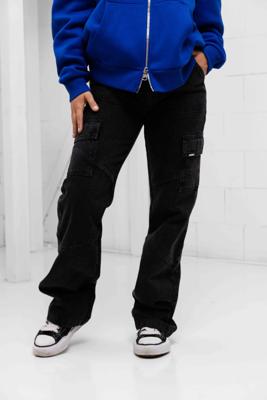 Malelions Straight Leg Denim Cargo Broek Dames Donkergrijs - Maat XS - Kleur: Donkergrijs | Soccerfanshop