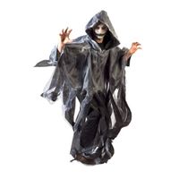 Funny Fashion Halloween verkleed cape/gewaad met kap - Spook/geest - Grijs - Voor volwassenen One size  -