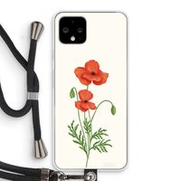Red poppy: Pixel 4 Transparant Hoesje met koord