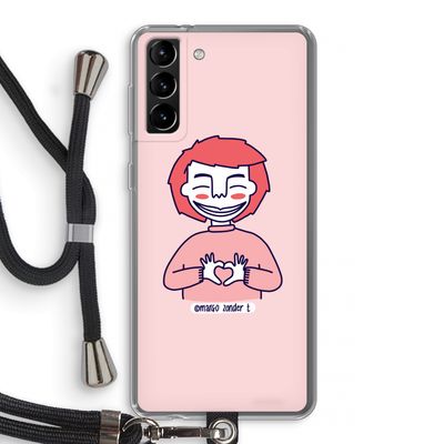 Hartje: Samsung Galaxy S21 Plus Transparant Hoesje met koord