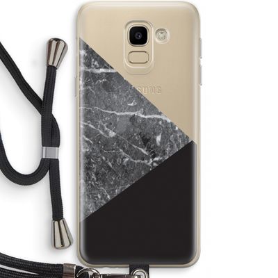Combinatie marmer: Samsung Galaxy J6 (2018) Transparant Hoesje met koord