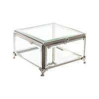 Doos-Juwelenkistje DKD Home Decor Kristal Metaal 16 x 16 x 10 cm Zilverkleurig Transparant