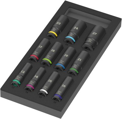 Wera 9725 Schuimrubberen Inzetstuk | Impaktor Diepe dopsleutelinzetset 1 | 1/2" | 11-delig - 5150115001