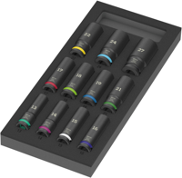 Wera 9725 Schuimrubberen Inzetstuk | Impaktor Diepe dopsleutelinzetset 1 | 1/2" | 11-delig - 5150115001