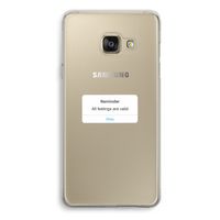 Reminder: Samsung Galaxy A3 (2016) Transparant Hoesje Reminder: Samsung Galaxy A3 (2016) Transparant Hoesje