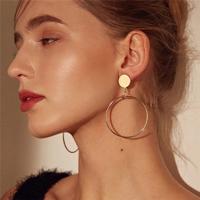 Geometrische grote ronde oorbellen grote holle daling Earrings(Gold)