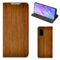 Samsung Galaxy S20 Book Wallet Case Donker Hout - thumbnail