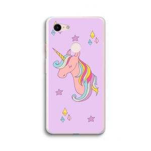 Roze eenhoorn: Google Pixel 3 XL Transparant Hoesje