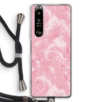 Abstract Painting Pink: Sony Xperia 1 III Transparant Hoesje met koord