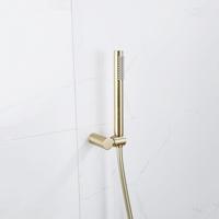 Fortifura Calvi Handdoucheset - 22.5cm - staaf - met houder - gladde slang - 150cm - Geborsteld Messing PVD (Goud) SW720570/SW720567/SW728176