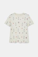 Viscose T-shirt met boho-print - WHITE - XL