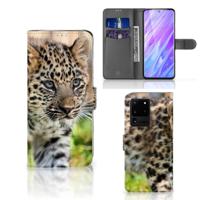Samsung Galaxy S20 Ultra | Telefoonhoesje | Met pasjeshouder | Baby Luipaard