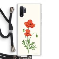 Red poppy: Samsung Galaxy Note 10 Plus Transparant Hoesje met koord