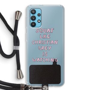 Christian Grey: Samsung Galaxy A32 4G Transparant Hoesje met koord
