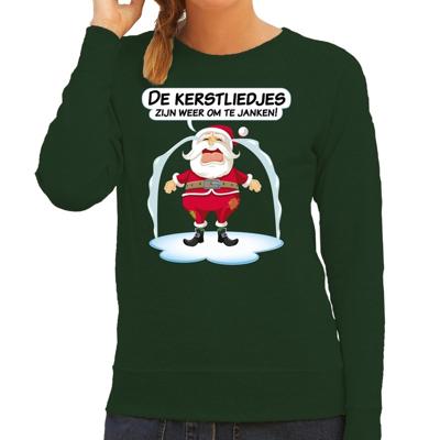 Foute Kersttrui - sweater - kerstliedjes zijn weer om te janken - Hekel aan - groen - dames
