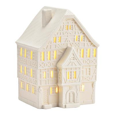 Wurm Lichthaus Bad Wimpfen van porselein, wit (B/H/D) 12x18x12cm