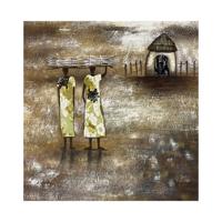 Canvas Schilderij Mondiart Afrikaanse Werkers