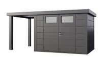 Telluria | Tuinhuis Classico 3024 met Overkapping Open Lounge Small | Links | Antraciet