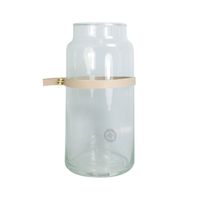 TAK Design - Drinken Waterglas Wrap Me Mini met Lederen Band - Glas - Bruin - thumbnail
